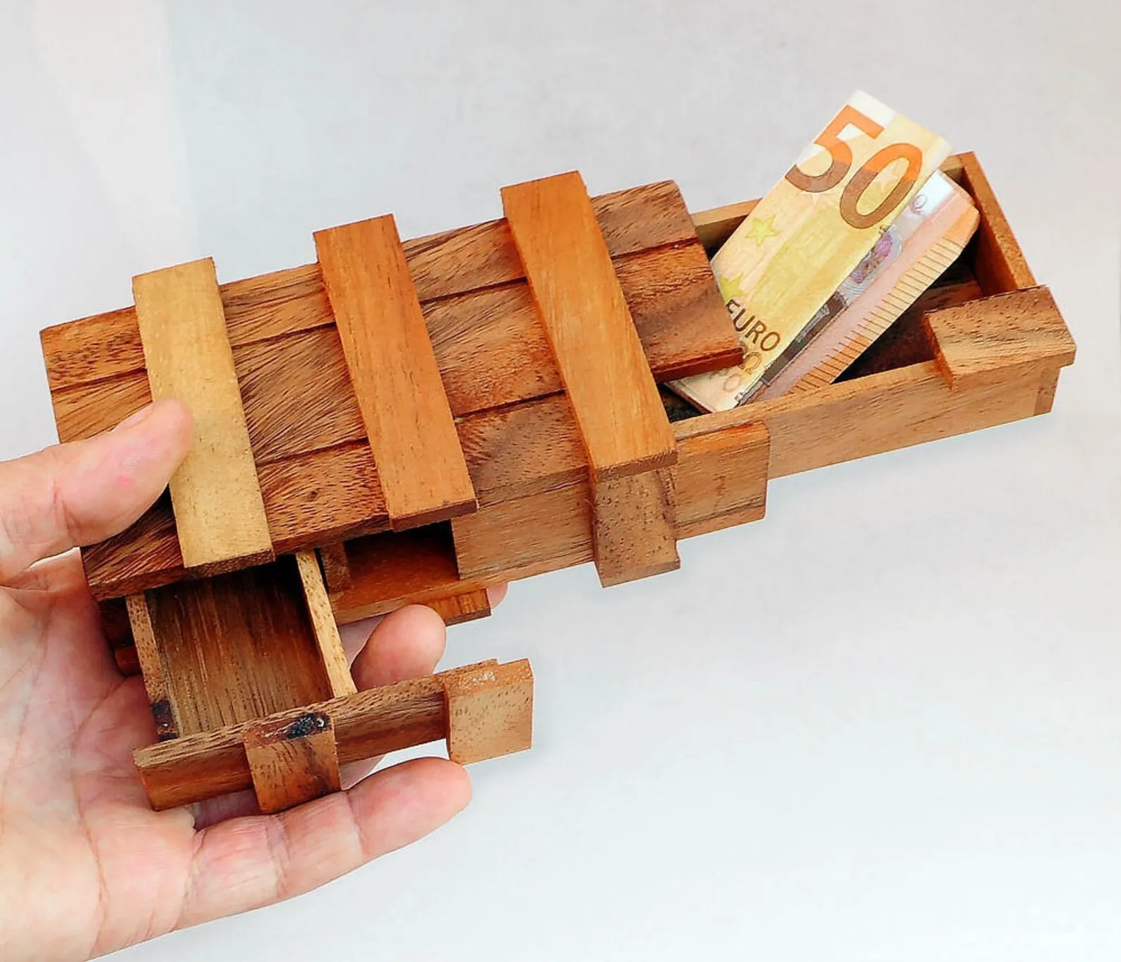 Double Pandora Box - Wooden Brain Teaser - Secret Box - Difficulty 3/6 Hard - Magic Money Box - Leonardo da Vinci Collection - Image 4