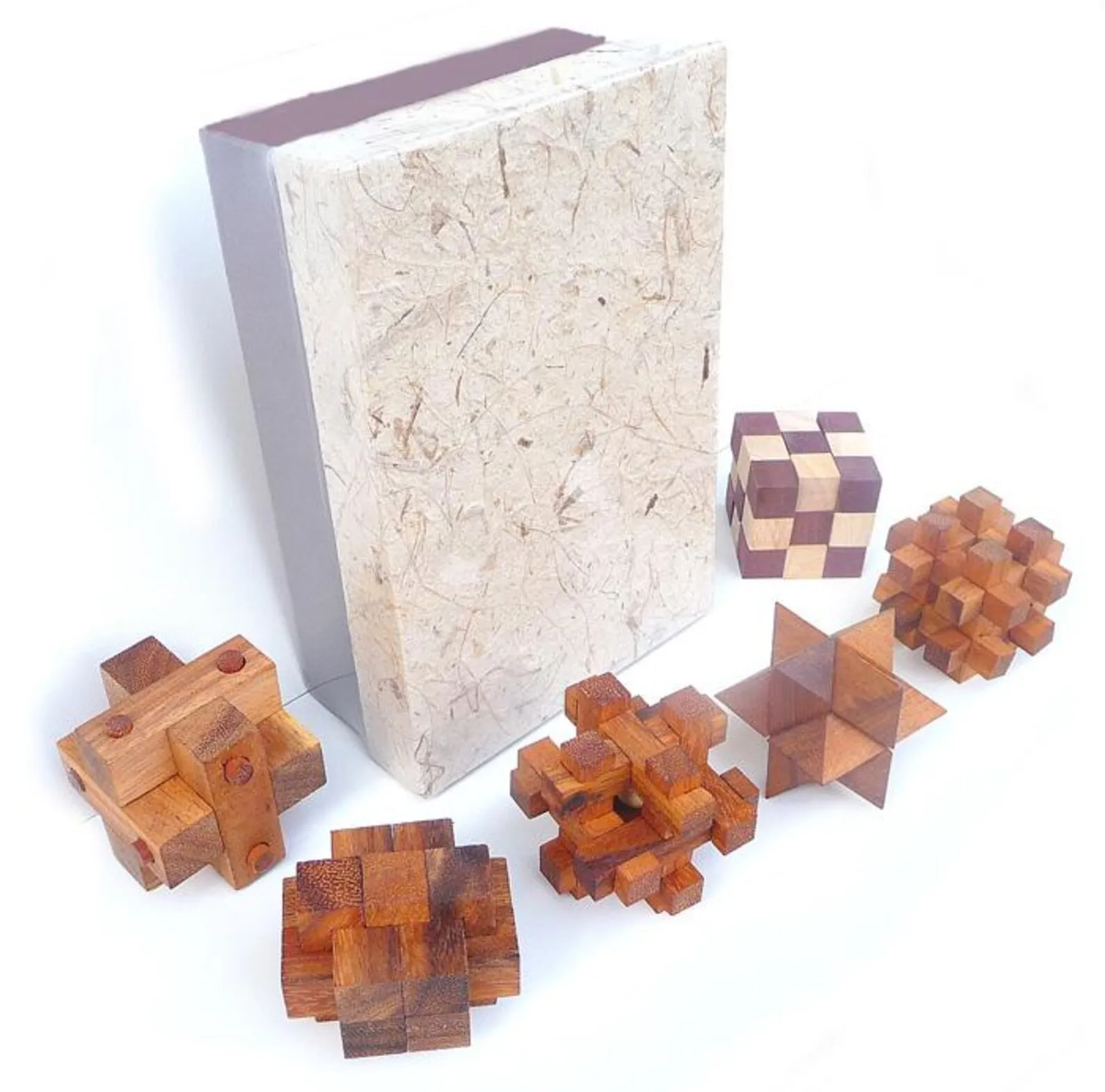 Set 6 in 1 wooden box rise paper - Mixed Difficulties - Brain Teasers Set - Leonardo da Vinci Collection - Image 2