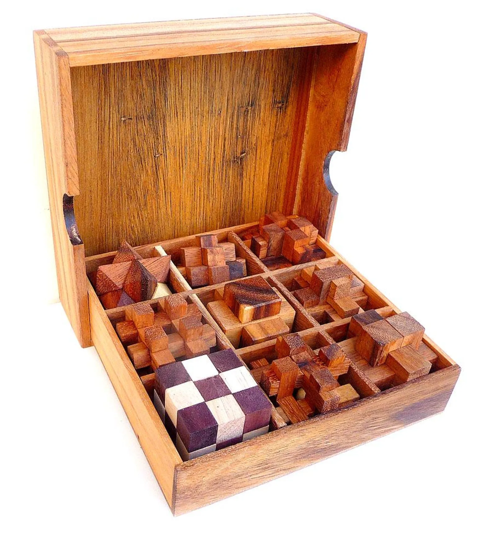 Wooden set 9 in 1 box- Mixed Difficulties - Brain Teasers Set - Leonardo da Vinci Collection