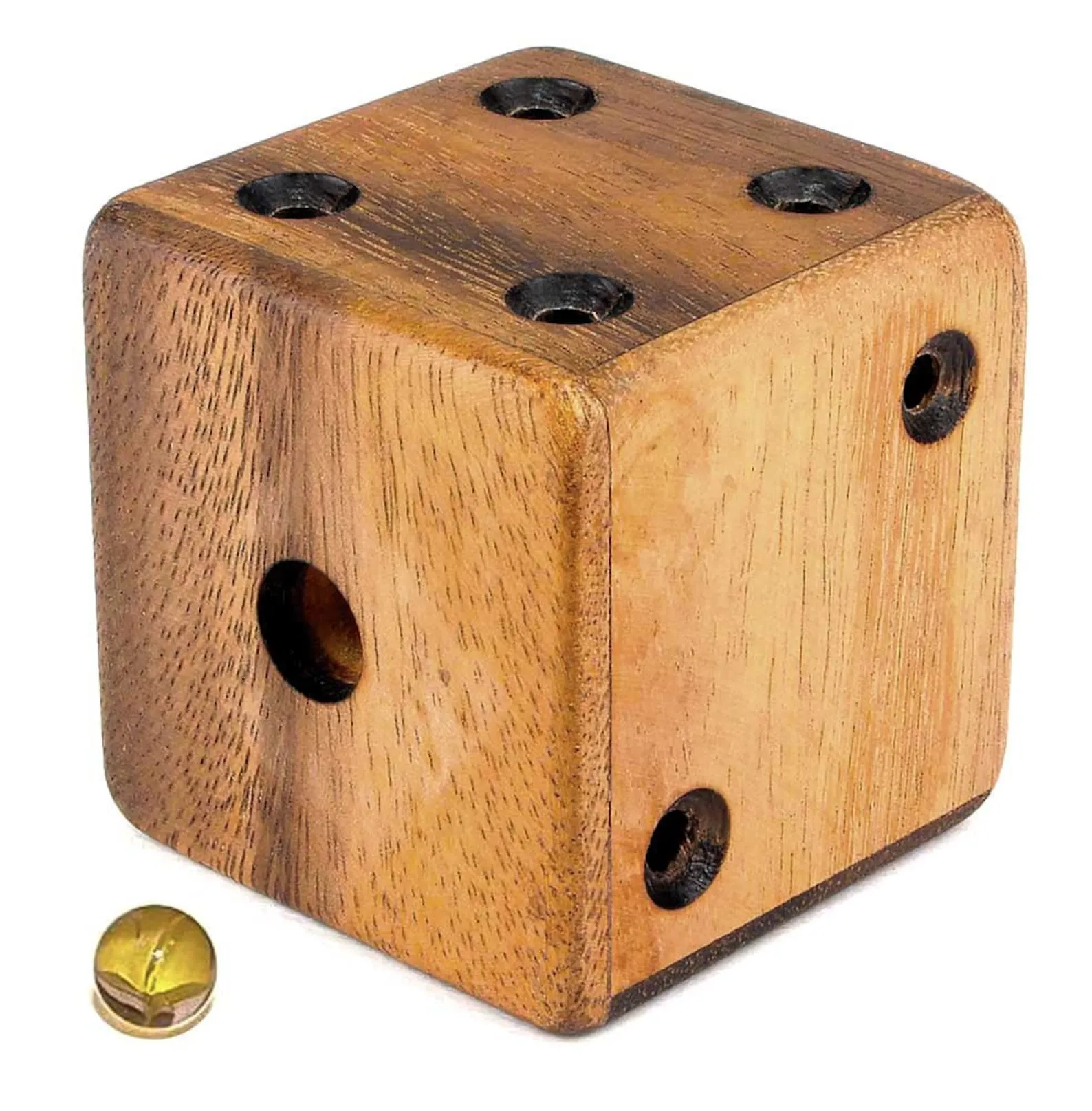 Labyrinth Dice - 3D Brain Teasers in Fine Wood - Difficulty 4/6 Extreme - Leonardo da Vinci Collection - Wooden Mind Puzzle