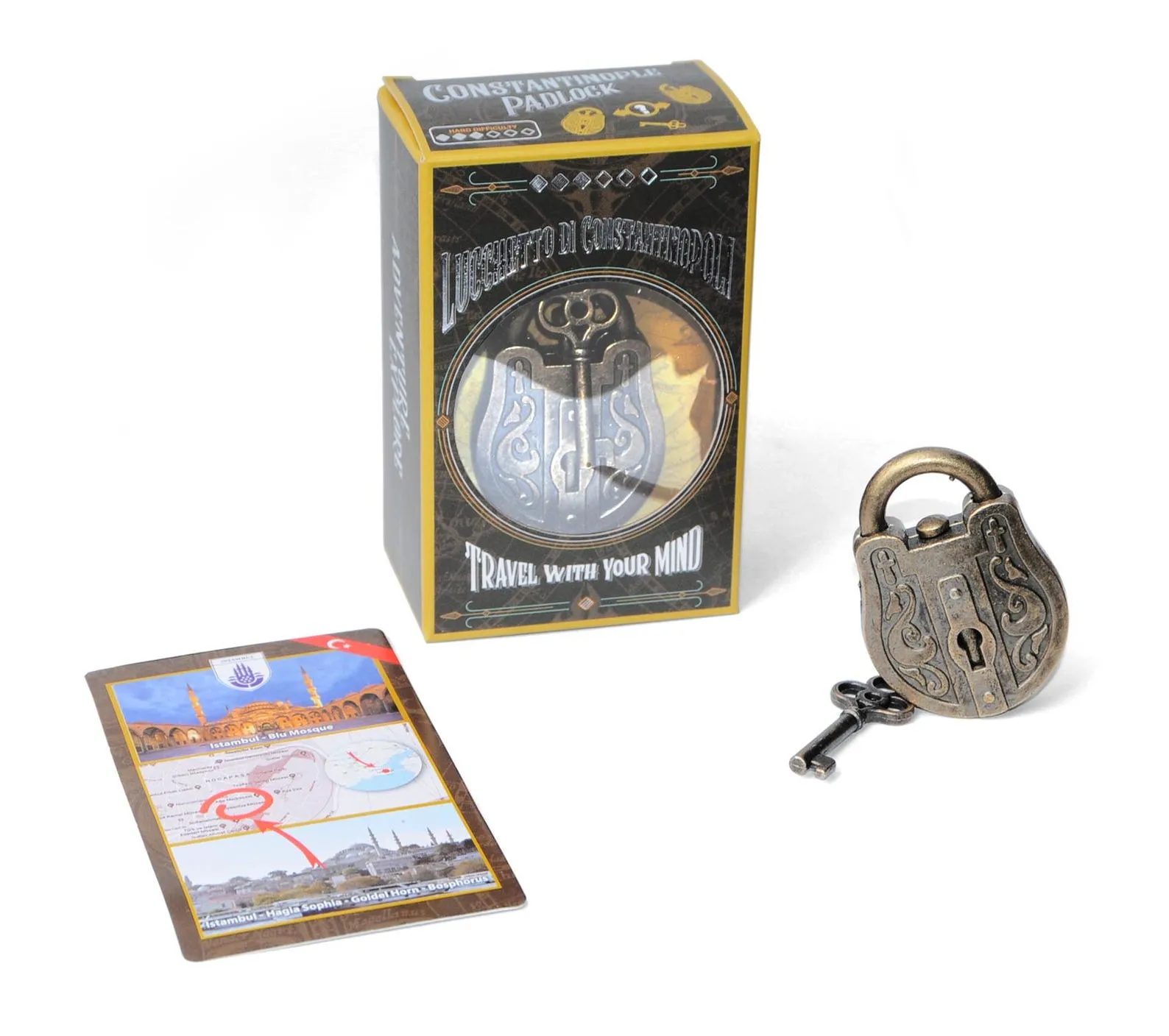 Costantinople Padlock - Secret Padlock in Metal - Difficulty 3/6 Hard - Travelers Collection - Image 3