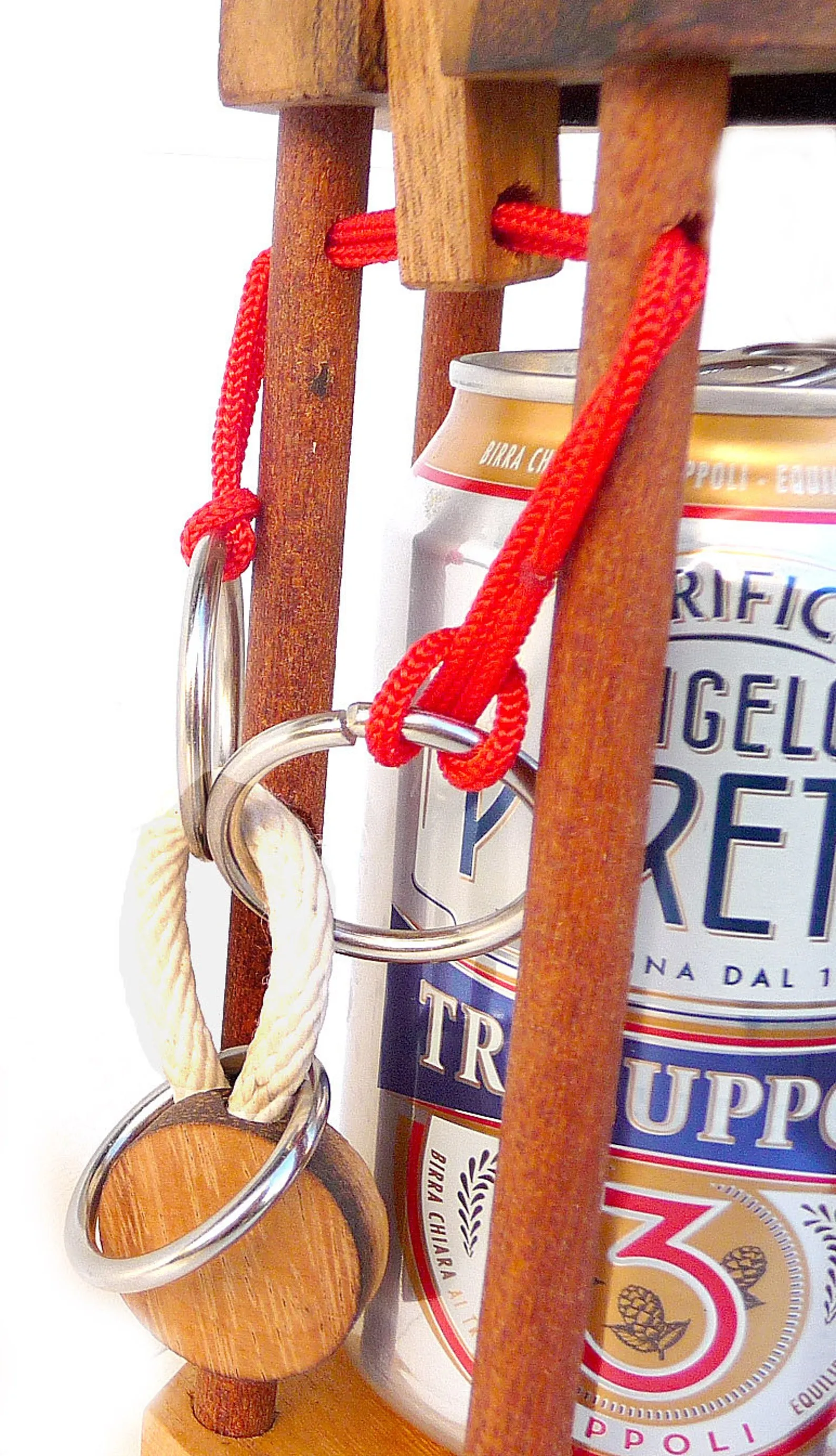 Not For Alcoholics Beer - Bottle Holder Brainteaser in Fine Wood - Difficult 4/6 Extreme - Leonardo da Vinci Collection - Image 3