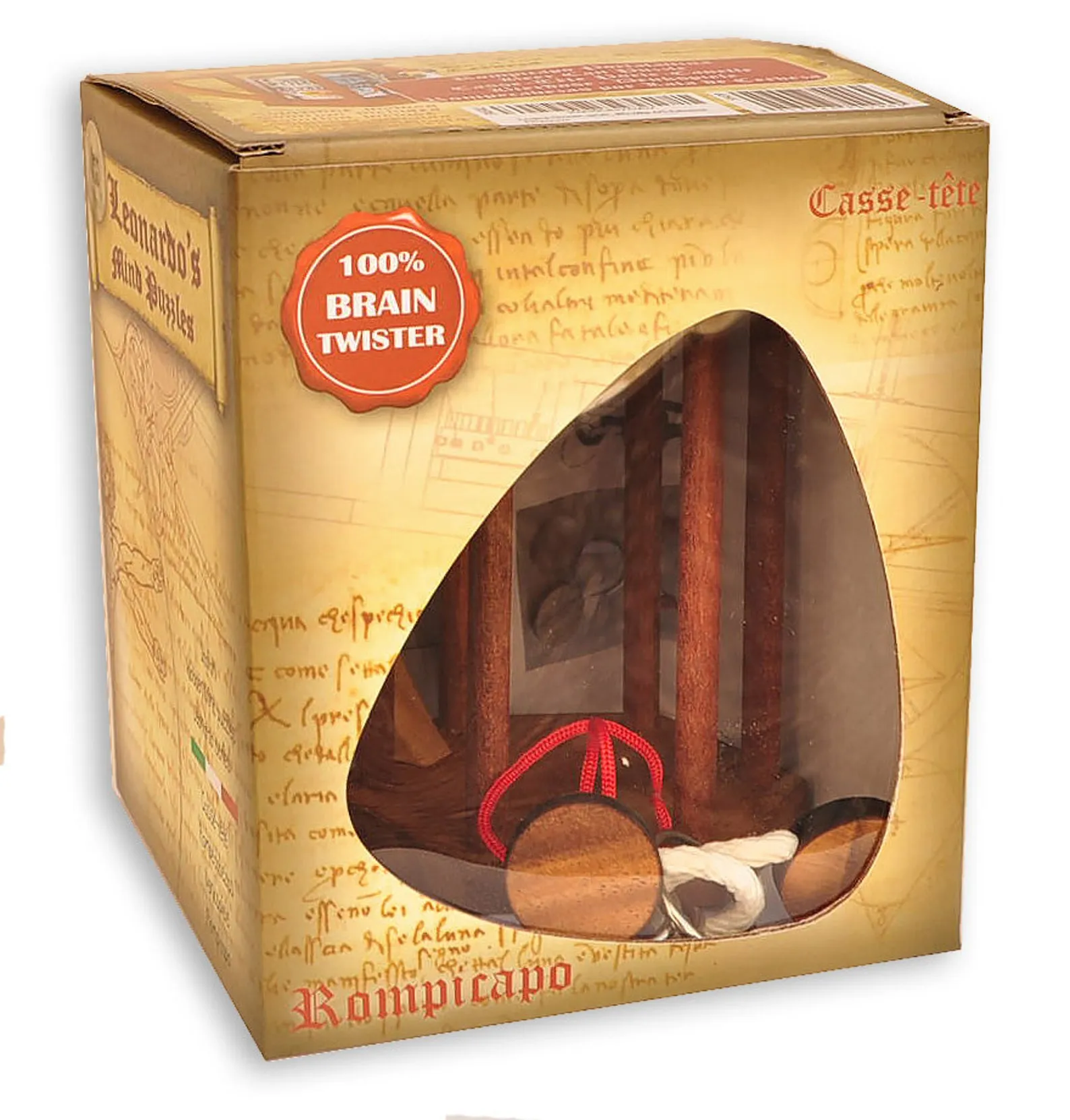 Not For Alcoholics Beer - Bottle Holder Brainteaser in Fine Wood - Difficult 4/6 Extreme - Leonardo da Vinci Collection - Image 4