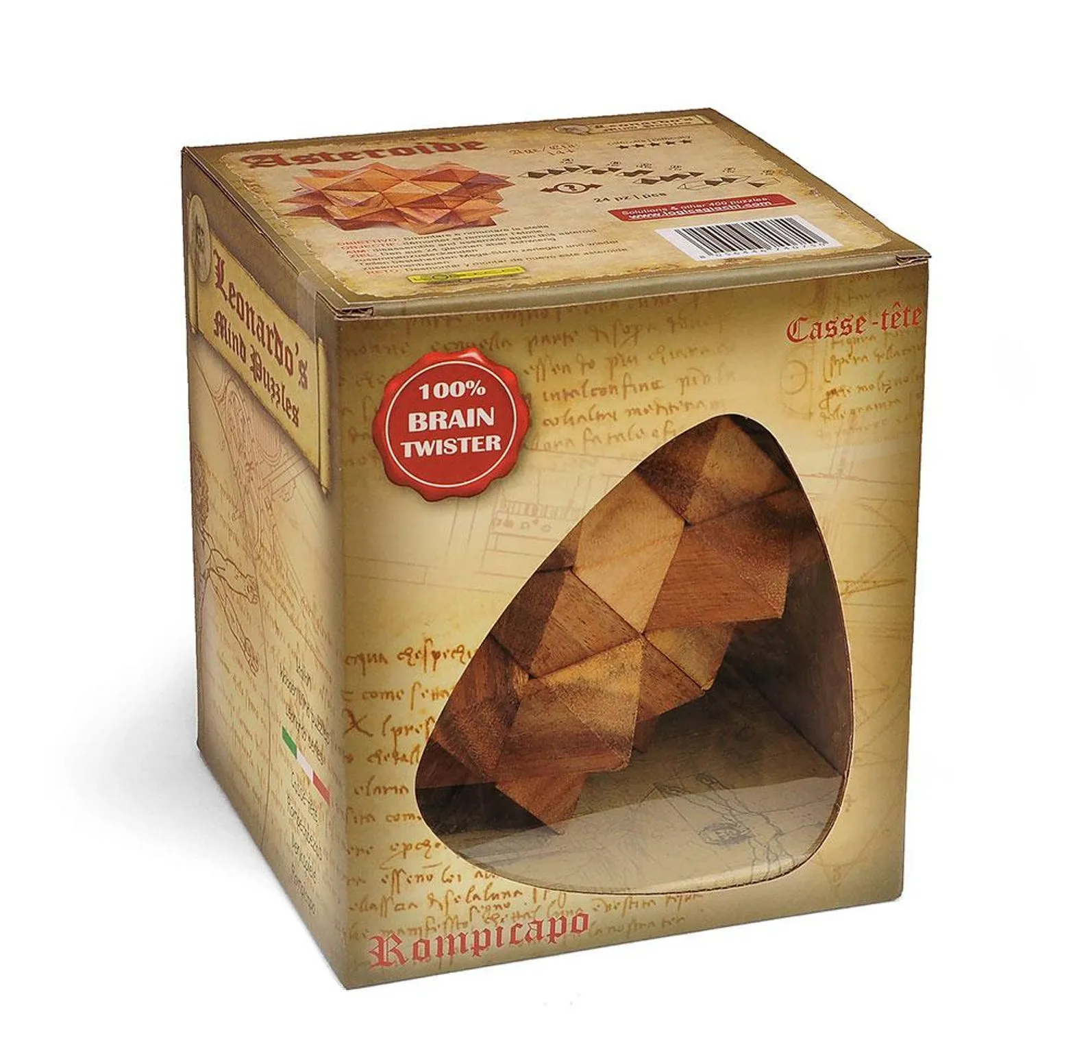 Duodecedro M, XL - 3D Wooden Brain Teaser - Difficulty 4/6 Extreme - Leonardo da Vinci Collection - Image 3