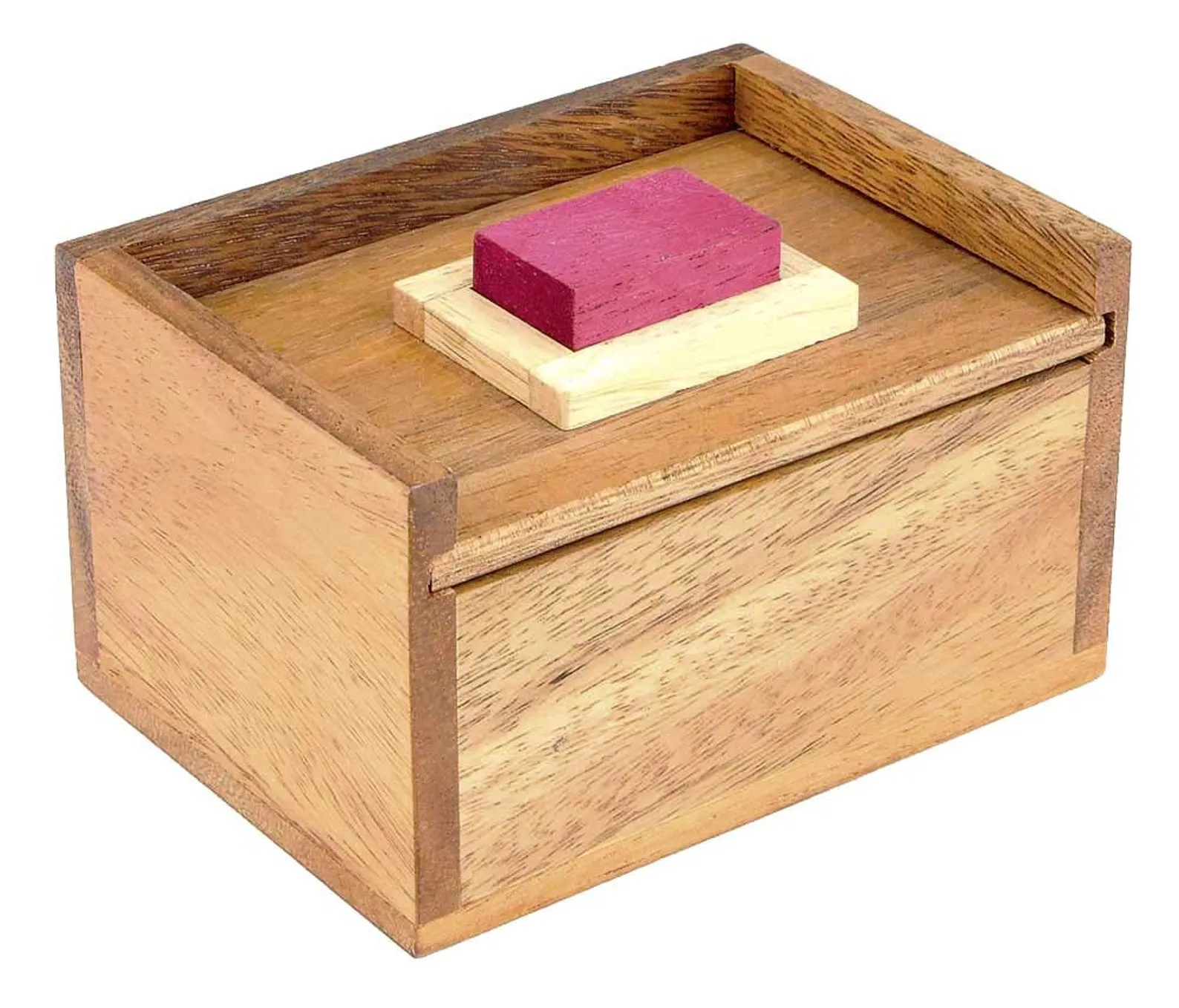 Hidden Red Stone - 2 Puzzles in 1 - Brain Teaser in Fine Wood - Leonardo da Vinci Collection